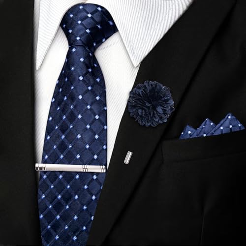 Image of DiBanGu Silk Zipper Ties for Men, Formal Pre-tied Necktie | Adjustable Tie,6PCS,Various Design Styles,Jacquard Woven,Skin-friendly,Practical Gift,Great for Wedding Party,Business Formal