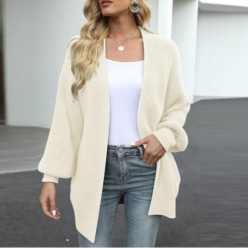 Cardigan Sweaters for Women Trendy Open Front Oversized Cardigans Y2k Lantern Long Sleeve Sweater Jacket with Pockets2