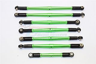 GPM for Arrma Nero 6S BLX (AR106009, AR106011) & Fazon 6S BLX (AR106020) Upgrade Parts Aluminum Tie Rods - 7Pcs Set Green