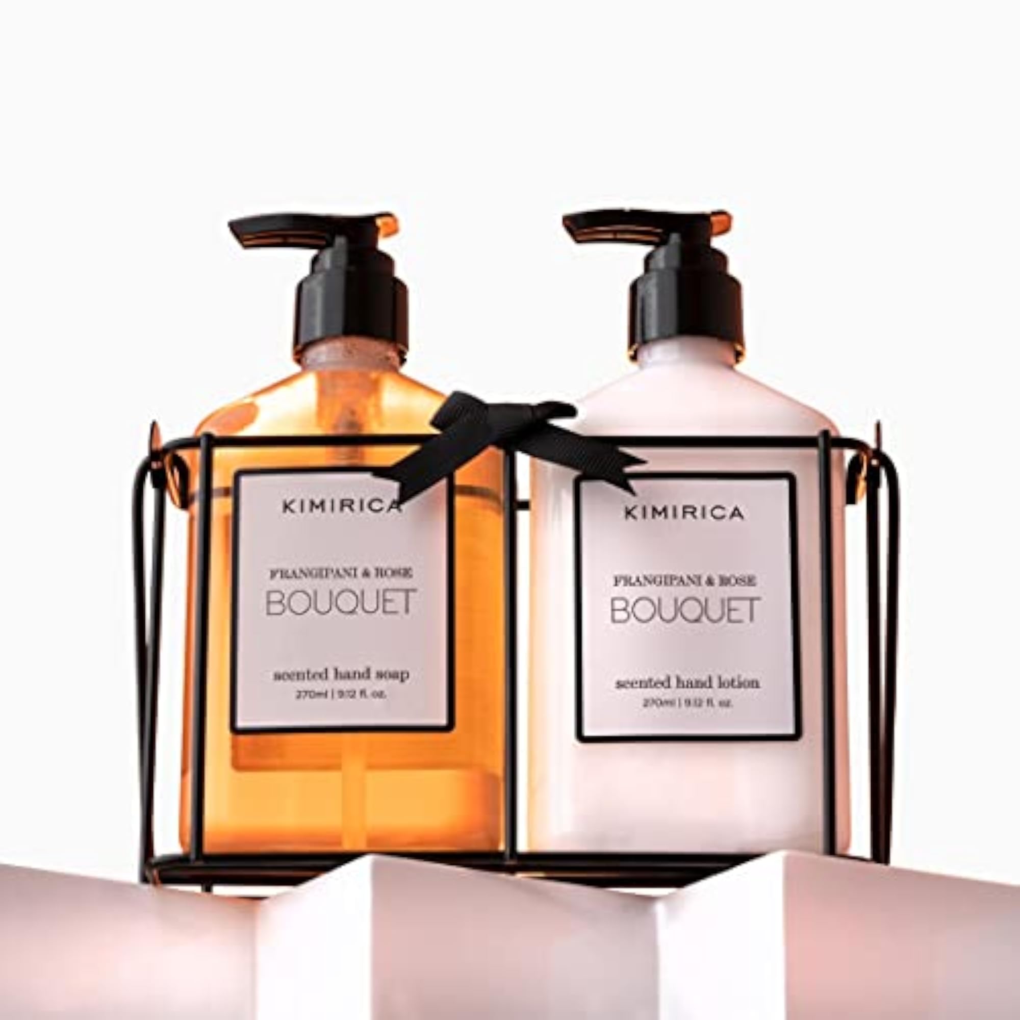 Kimirica Bouquet Hand Wash & Lotion Duo Set, Metal Caddy