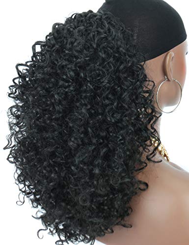 Kalyss Long Lightweight Synthetic Loose Kinky Curly Hair Extensions Ponytail Hairpiece Cover