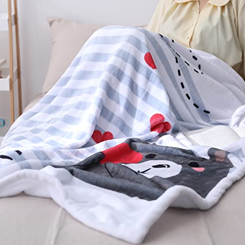 Jurllyshe Bear Plush Blanket Sherpa Fleece Blanket, Soft Warm Fuzzy Throw Blankets Kids Or Adults For Crib Bed Couch Chair Four Seasons Living Room Travel Outdoor (Love Bear) #TOP2