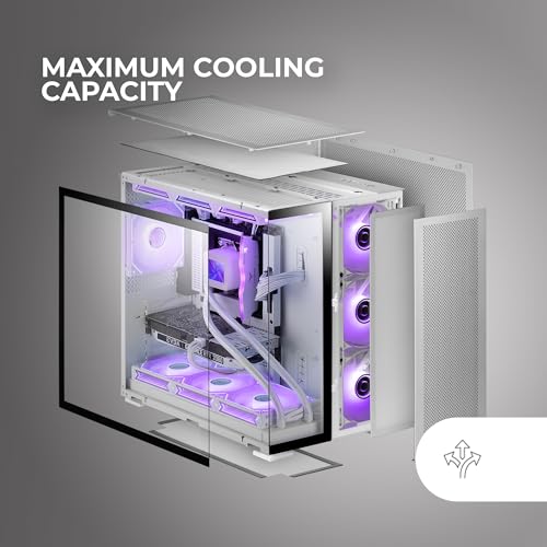 Boîtier gaming custom XXL en aluminium aérospatial Mars Gaming MC-NOVA2 blanc