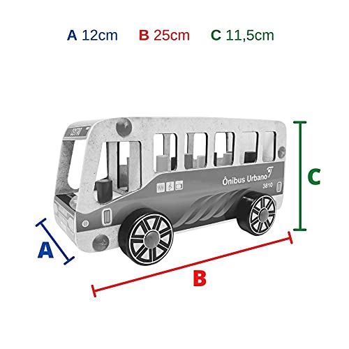 Ônibus de Brinquedo Em Madeira Infantil Educativo Carimbras