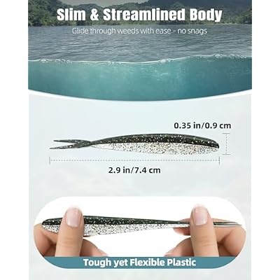 Pawfly Fishing Lures, Soft Bass Bait, Fishing Bait Trout Lures, Plastic Swimbaits for Freshwater & Saltwater, Paddle/Forked Tail Swim Baits for Bass Catfish Trout Crappie Walleye