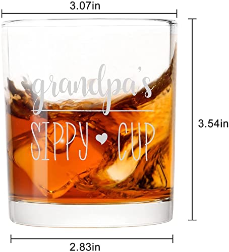 Grandpa Gift - Grandpa Whiskey Glass 10Oz, Grandpa's Sippy Cup Old Fashioned Whiskey Glass For Grandfather, Grandpa, Gift Idea For Father's Day, Birthday, Christmas, Thanksgiving #TOP6