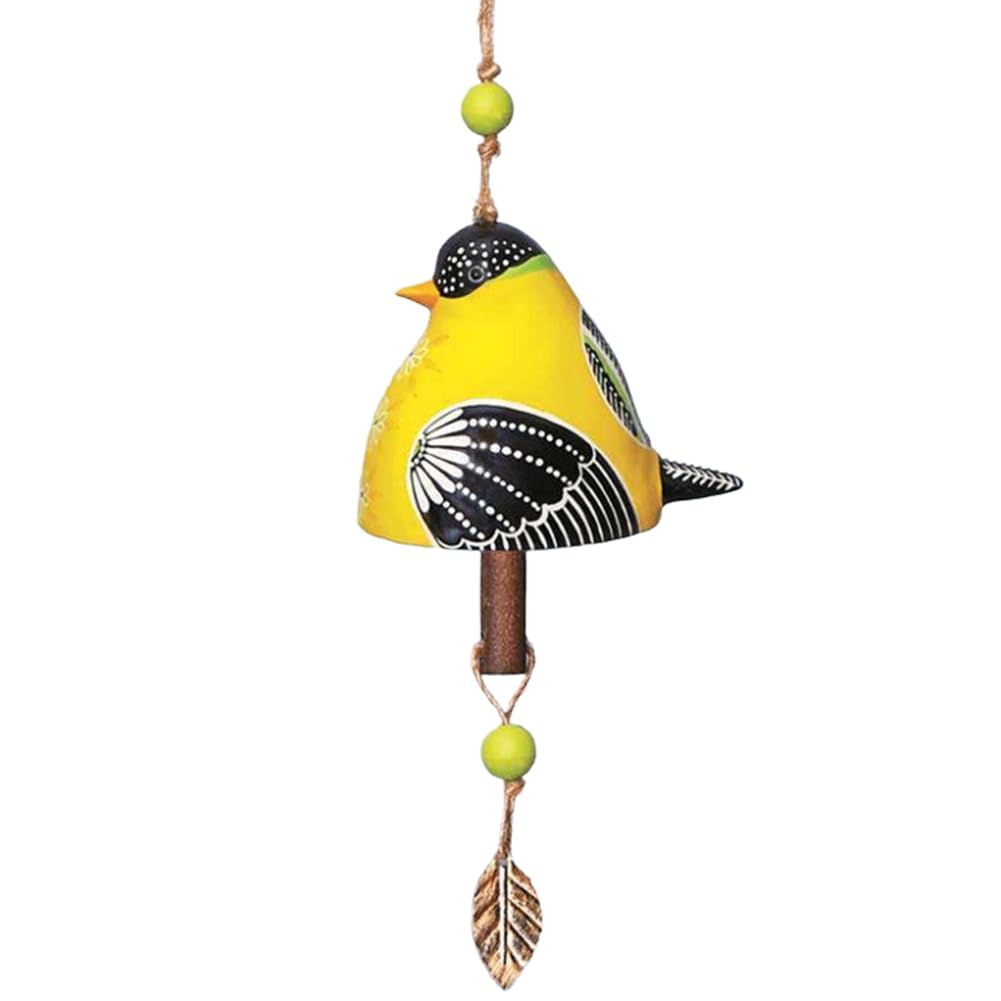CTRLZS Bird Song Bell Garden Decoration,Hanging Rustic Wind Chime, Pendant Metal Tube Bell Door Bell Pendant, Festival Gift D