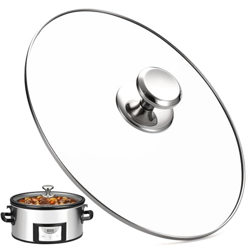 Oval Glass Lid 6 Quart Replacement for Crock-Pot 6-Quart Programmable Slow Cooker (CPSCVC60LL-S) 6qt Slow Crock Pot Lid Replacement Clear Cooker Crock Pot Lid Part