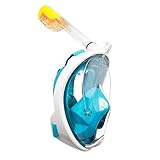 【Fácilmente Respire & Anti-vaho Anti-Fuga】Gracias al diseño de canales de inhalación y exhalación independientes, Combinado con máscaras y tubos de respiración, le permite respirar por la boca o la nariz mientras practica snorkeling. La bola en la parte superior del tubo sellará automáticamente la válvula de aire para evitar la entrada del agua.Rompa la limitación respiratoria de los espejos de buceo tradicionales. Diseño antivaho físico de la máscara que descarga rápidamente el aire húmedo ge.