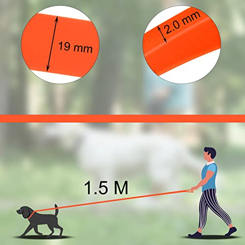Wolfone 1,5m orange Schleppleine für Hunde,wasserdichte Trainingsleine, strapazierfähige und Pflegeleichte Leine, geeignet für Rückruf, Schwimmen, Camping, Strand, Jagd, Spaziergänge