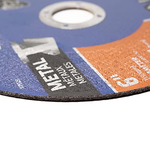 Image of Century Drill & Tool 75728 Type 1A Metal Cutting Wheel, 6 inch, 20 Pack | 6 inch Type 1A Thin Metal Cutting Wheel, Aluminum oxide grit and resin bond for, Designed for fast cuts in all ferrous