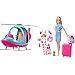Barbie In Viaggio, Bambola Bionda Con Cucciolo, Valigia Che Si Apre, Adesivi E Accessori & Fwy29 L'Elicottero Per Bambole, Rosa E Azzurro Con Elica Che Gira, Giocattolo Per Bambini 3 Anni