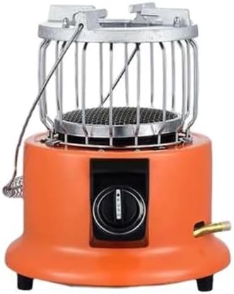 Portable 2-in-1 Gas Heater and Cooker, Orange, Adjustable Heat Settings, for Outdoor, Camping and Long-Distance Drivers