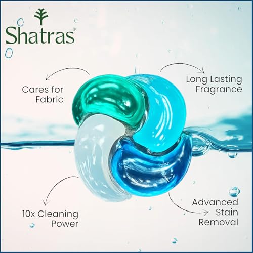 Image of Shatras 4-in-1 Laundry Pods Combo Pack - 60 Powerful Pods for Deep Cleaning, Stain Removal, Brightness & Fresh Fragrance | Suitable for Front & Top Load Washing Machines