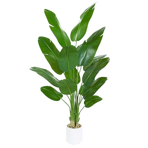 TXABL Bird of Paradise Artificial Plants Indoor 210 CM Fake Banana Leaf Plant Faux Floor Plants Tropical Tree in Pot Artificial Tree Fake Plant for Outdoor Modern Decor Home Living Room Office