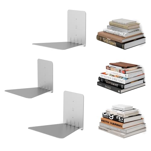 UUmbra Conceal, Sturdy Metal Floating Bookshelf for Wall (Set of...