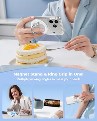 Image of SUPERONE for MagSafe Phone Grip, Adjustable Magnetic Phone Ring Holder, Removable Finger Phone Ring Kickstand Compatible with MagSafe Accessories Only for iPhone 17 /16 /15 /14 /13 /12 Series