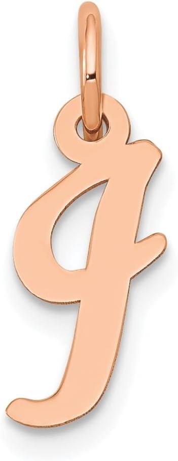 Jewels By Lux 14k Rose Gold Small Script Letter Initial Charm