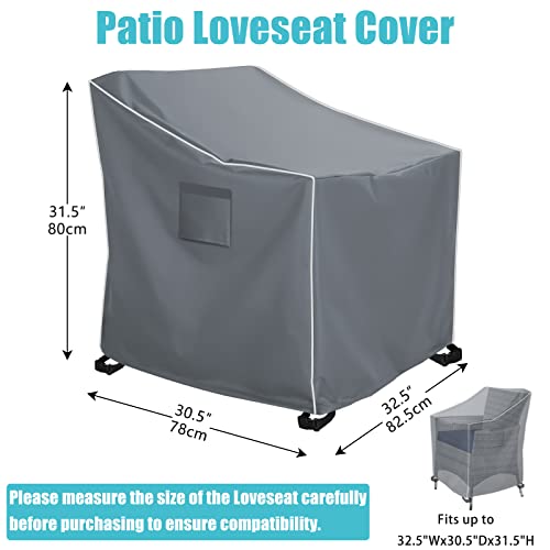 Siruiton Patio Furniture Cover Set ,Fit For 4 Pieces Patio Outdoor Rattan, Wicker Chair Conversation Furniture Sets,420D Heavy Duty Durable And Water Resistant Fabric (Grey) #TOP1