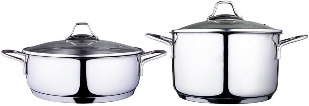 Serenk Pots and Pans Set Stainless Steel, Non Stick, 7 Pieces, Non Toxic Cokware, Induction Cookware, w/Pots & Pans & Saucepans, Cooking Sets Pots and Pans (Pot Set 4 Pc)