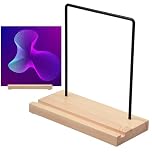 Vinyl Record Holder - Metal & Wood Shelf | Solid Desktop Storage Stand 20x9x20cm | Sturdy Design Provides Convenient Viewing & Organization