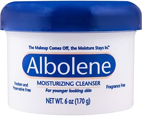 Albolene Face Moisturizer and Makeup Remover, Facial Cleanser and Cleansing Balm, Fragrance Free Cream, 6 oz
