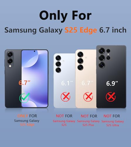 Image of FNTCASE for Samsung Galaxy S25-Edge Case: Dual Layer Shockproof Protective Cell Phone Cover | Military Grade Drop Proof Protection | Hybrid Matte Textured Rugged Hard Phonecase,6.7inch(Mint Green)
