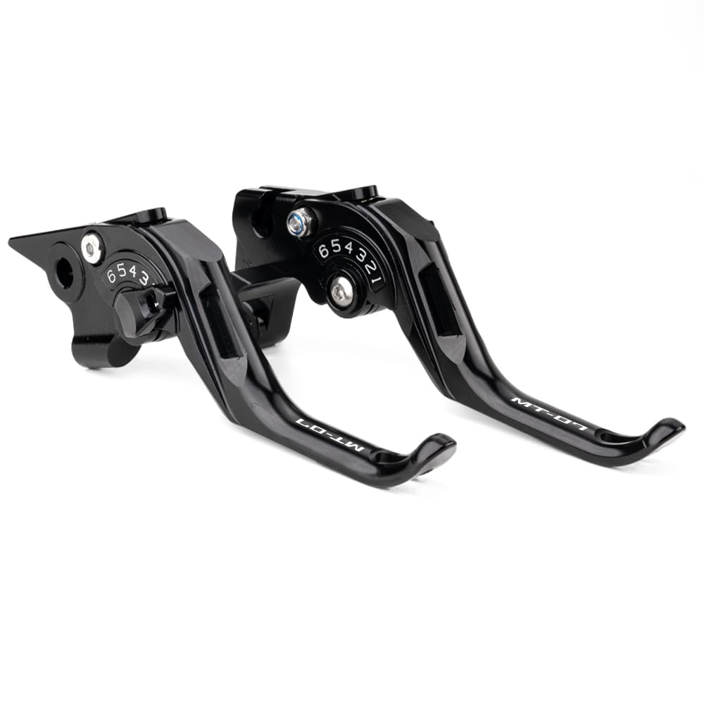 Adatto per MT 07 MT07 MT-07 2014-2026 2025 FZ07 FZ-07 FZ 07 2021 Accessori Moto Leva del Freno e della Frizione Regolabile CNC Set di Leve Freno e Frizione (Nero)