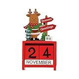 [Perfektes Geschenk]: Adventskalender hat einen klassischen Elch-Look, der süß und lustig ist und eine hübsche Wohn- oder Bürodekoration darstellt. Niedliches weihnachtliches Design, perfekt als Weihnachtsgeschenk für Freunde, Familie und Kinder usw. Niemand würde einen so süßen Kreativer Holzkalender ablehnen