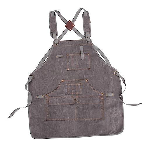 LIFKOME Multi-pocket Apron Oilproof Waxed Canvas Cooking Apron Pockets for Women Work Protective for Electrician Woodworking Decorators
