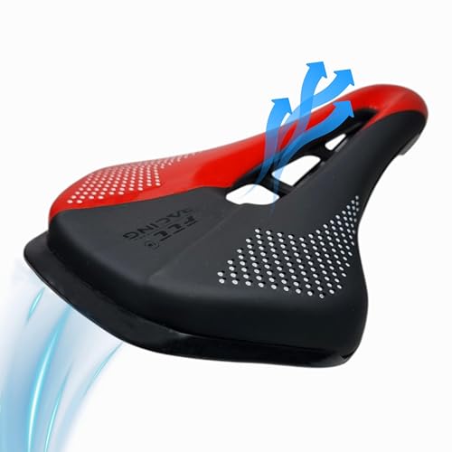 Image of FCC Racing Bicycle Saddle FRS 02 Comfortable, Lightweight, PU Leather Bike Seat for MTB & Road Bikes