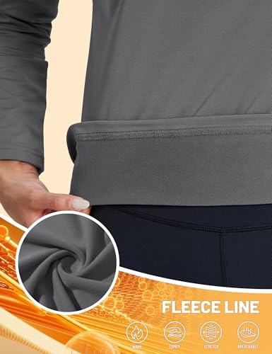 TACVASEN Women's Thermal Shirts Lightweight Fleece Lined Long Sleeve Winter Base Layer Undershirt for Workout4