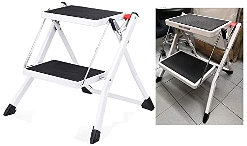 Cxvhsertwr White Ladders For Home, Step Stools, 2 Ladder Chair, Folding(White)