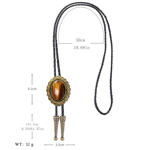 Image of Jeilwiy Bolo Tie for Men Real Stone Westwern Cowboy Ties Silver Bolos Women Leather Necktie Gift for Birthday Christmas