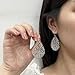 Handmade Filigree Teardrop Dangling Earrings for Women, 925 Sterling Silver Hooks Exquisite Leaf Earrings for Gift