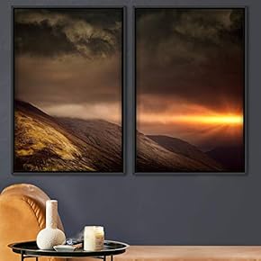signwin 2 Piece Framed Canvas Wall Art Sunset...