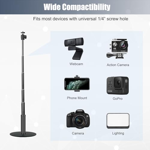 JCWINY Webcam Stand, 28 Inch Web Cam Stand for Desk, Adjustable Webcam Mount Camera Stand for Logitech Webcam C922 C930e C920S C920 C615 C960 C920x BRIO 4K NexiGo N60 and Others by JCWINY - Image 5