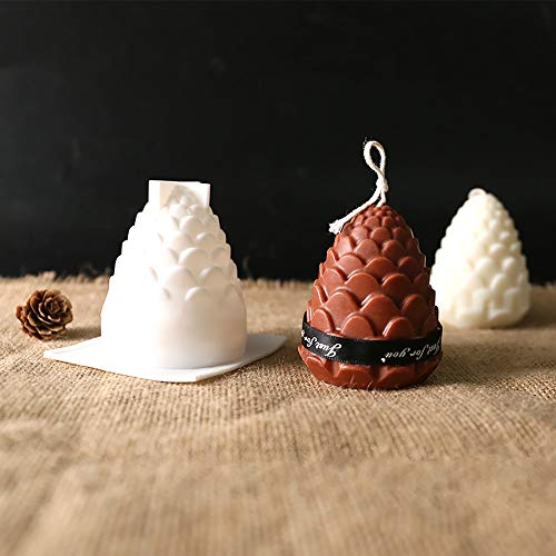 Bybycd Silicone Molds Diy Candle Making Mold 3D Silicone Mold Soy Wax Candle Mold Handmade Soap Handcraft Ornaments Fondant Molds (Pine Cone) #TOP4