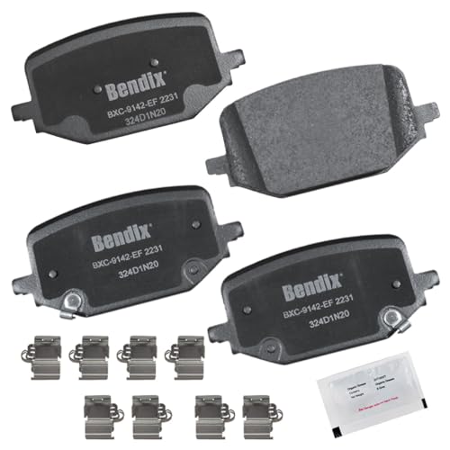 Image of Bendix Priority1 CFC2231 Ceramic Rear Brake Pads for Ford Explorer 2024-2020, Mustang 2024, Police Interceptor Utility 2024-2020, Lincoln Aviator 2023-2020