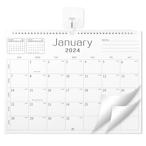 Yinghezu Wall Calendar -Calendar 2024-2025 from Jan. 2024 to Jun. 2025,18 Months Calendar,14.7"×11"Thick Paper with festival Dates and Ruled Blocks for Home or Office New Year and Christmas Gifts