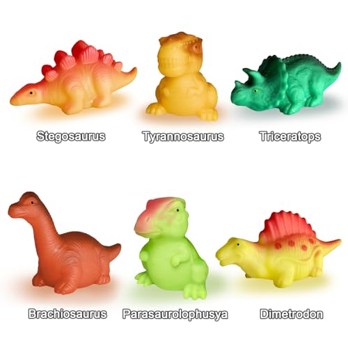 Light Up Dinosaur Bath Toys,6 Packs Bathtub Toys for Toddlers Christmas by KIDPAPA - Used condition - Image 6