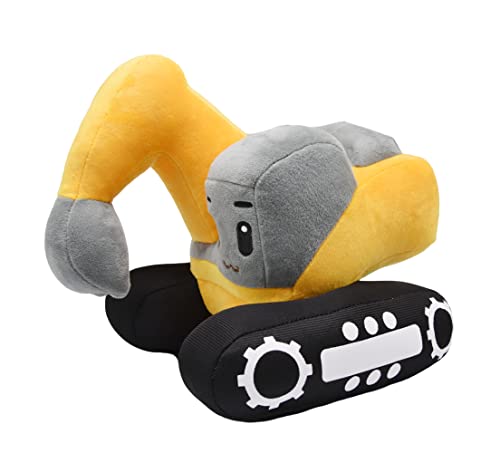 Image of YONLIT Soft Excavator Stuffed Construction Toy Super Cute Plush Digger Trucks Excellent Gifts for Kids or Birthday Party 11 Inches