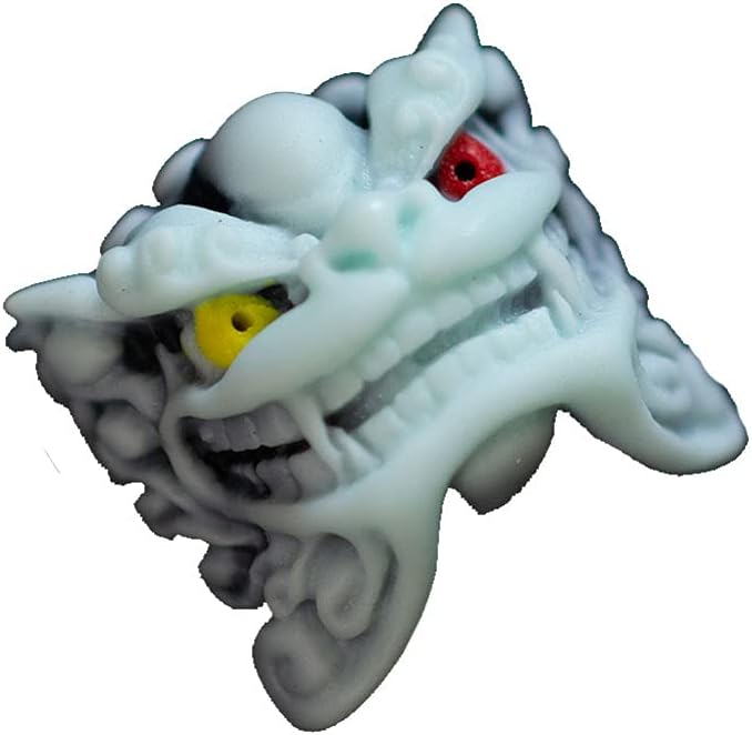 3D Handmade Resin Lion Keycaps Cherry MX Keycaps Personalized Resin Keycaps Fits Most Mechanical Keyboards (White)