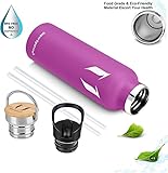 Super Sparrow 750ml (Lila) Trinkflasche mit 2 auswechselbaren Kappen - 5