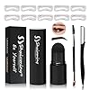 Shxiuminy 13PCS Eyebrow Stamp Stencil Kit, Brow Definer Powder Stamp Professional Eyebrow Powder Stamp Makeup Eyebrow Definer 10 Styles Stencil 1 Eyebrow Pen Brushes 1Eyebrow Trimmer (B)