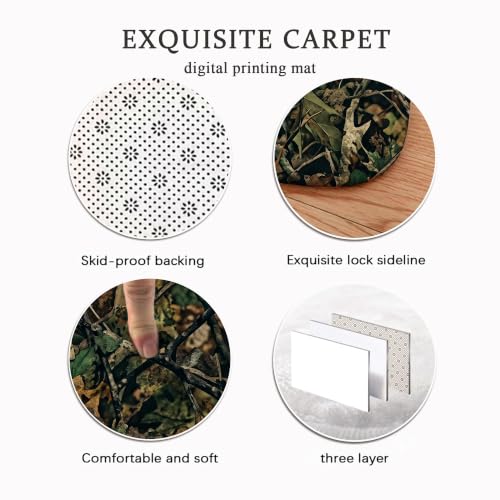 Alfombra rectangular de camuflaje y ramas para dormitorio y escritorio 7