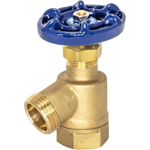 Eastman Bent Nose Garden Hose Valve, 3/4 in FIP x 3/4 in MHT, Brass, 20255