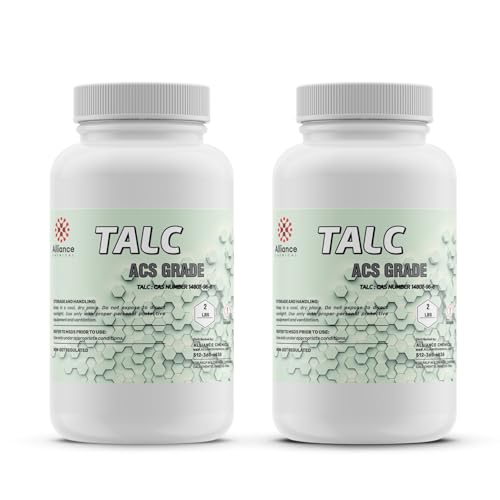 Talc Powder ACS - 2 Pack (4 lbs.) – for Industrial Lubrication, Moisture Absorption, Anti-Caking, Ceramic Processing, and Paint Formulation