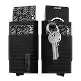 VULKIT Cartera desplegable para mujer con llavero, bloqueo RFID, minimalista, delgado, soporte para tarjetas de crédito para regalo, Negro, Minimalista