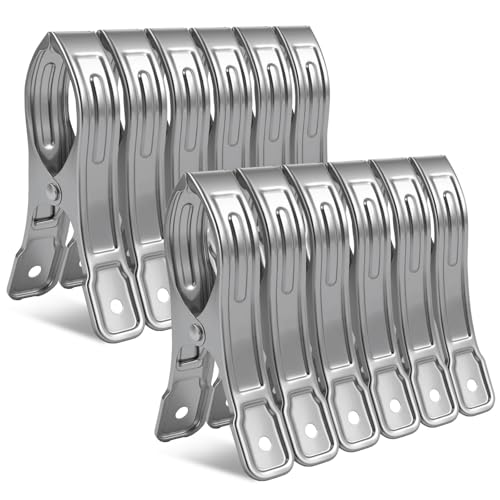 Vicloon Pinzas para Edredón de Acero Inoxidable, 12PCS Clips de Metal para Edredón, Pinza de...
